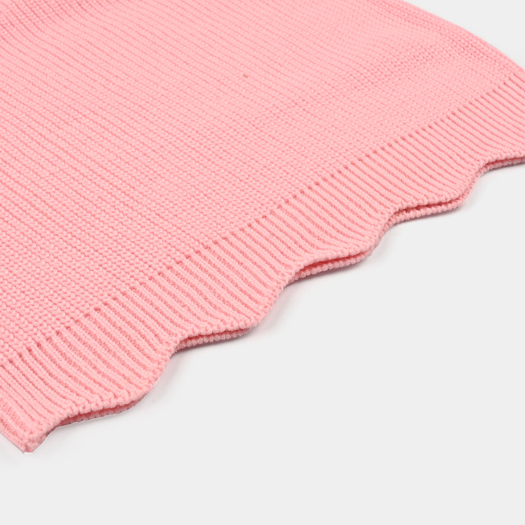 Girls Acrylic Sweater-Pearls-L.Pink