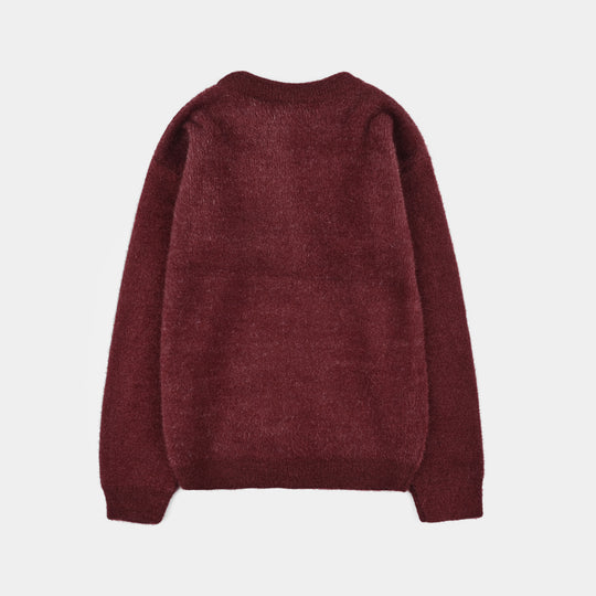 Girls VPN-Acrylic Sweater-Smile-MAROON