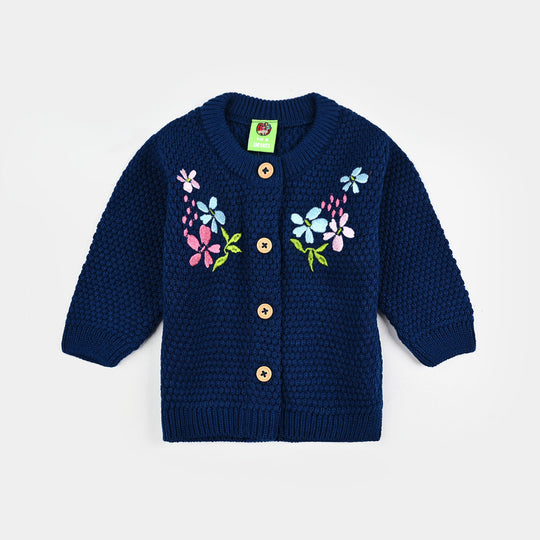 Infant Girls Acrylic Sweater-Lilly - R.Blue
