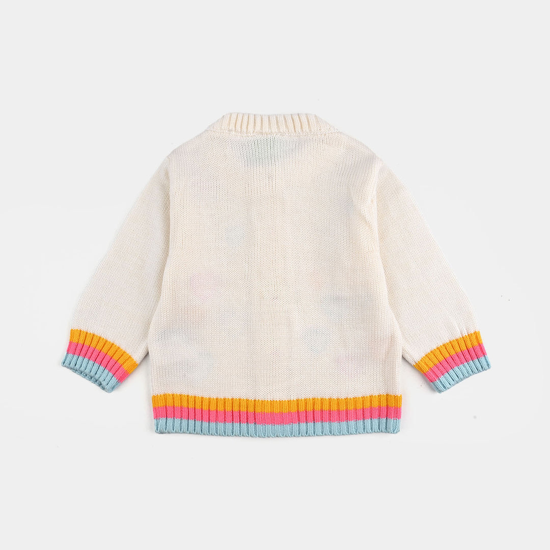 Infant Girls Acrylic Sweater-Multi hearts