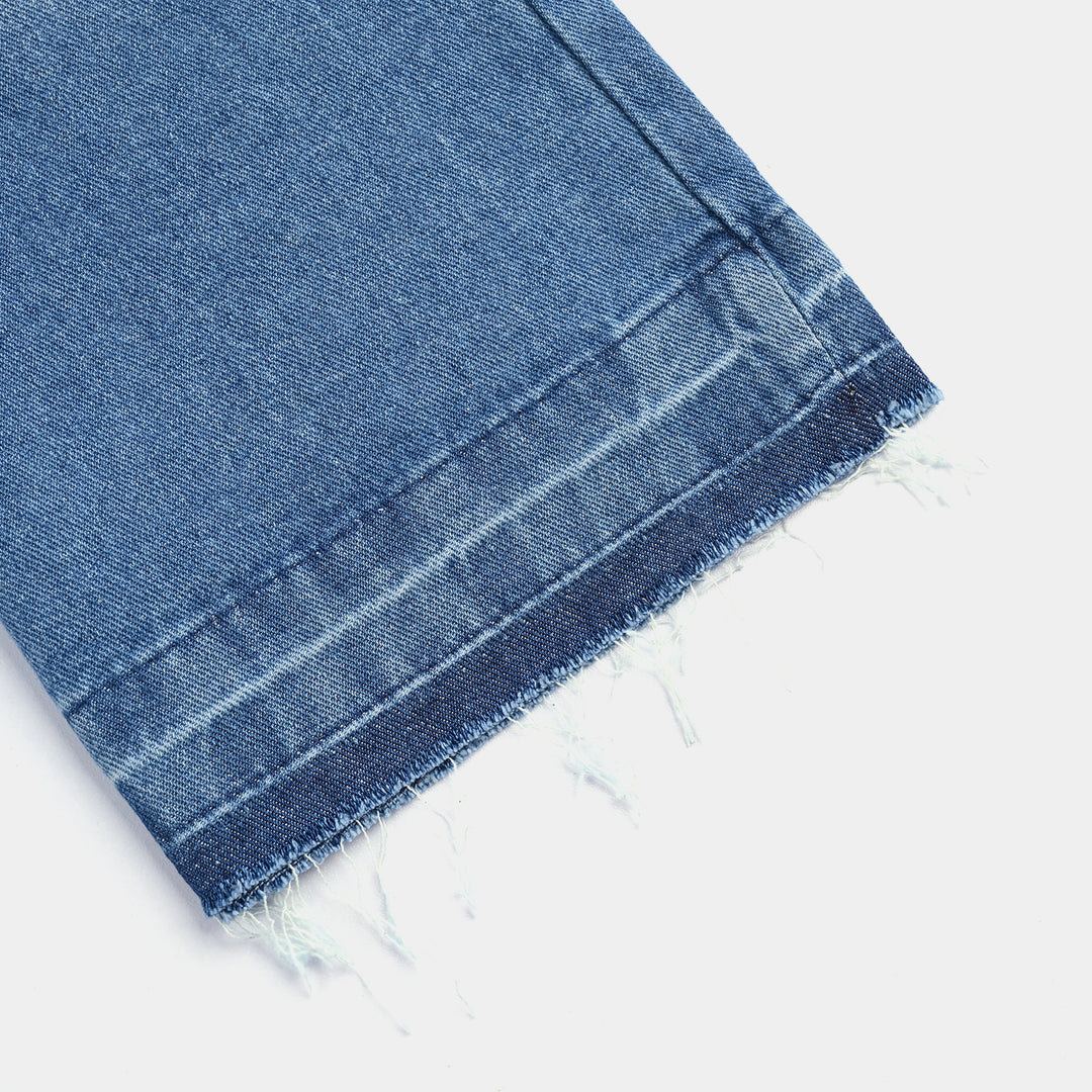 Girls Denim Stretch Pant Fancy Loops-LT.Blue