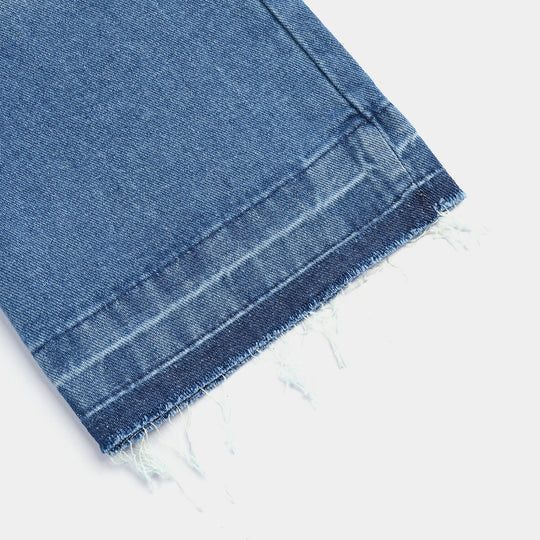 Girls Denim Stretch Pant Fancy Loops-LT.Blue