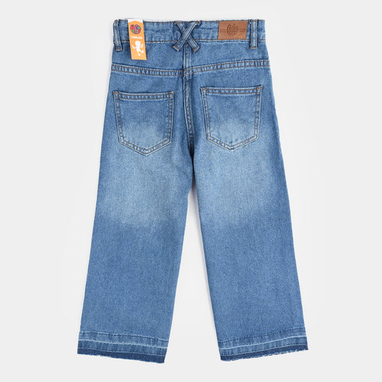 Girls Denim Stretch Pant Fancy Loops-LT.Blue