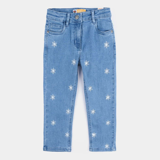 Girls Denim Pant Daisy-Light Blue