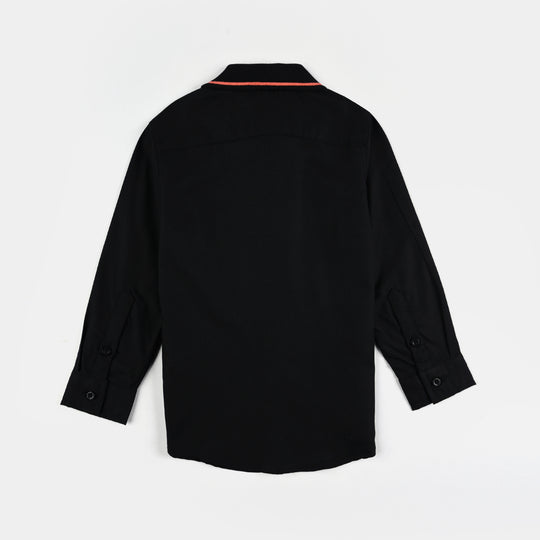 Boys Oxford Casual Shirt (Game Over)-BLACK