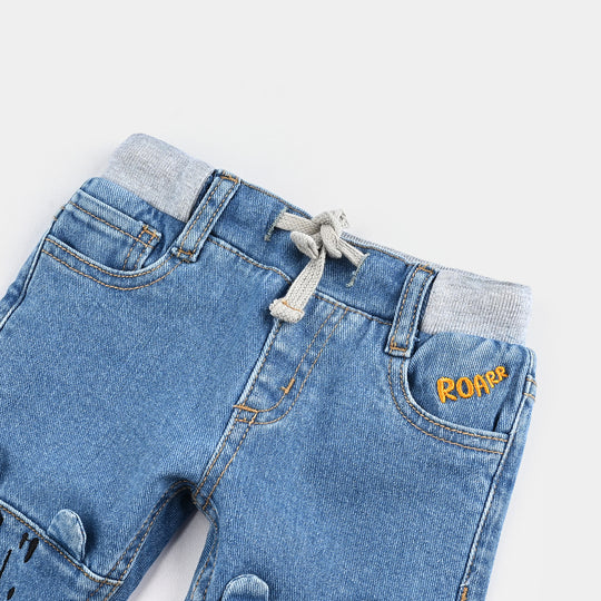 Infant Boys Denim rigid Pant Tiger Face-LT.Blue