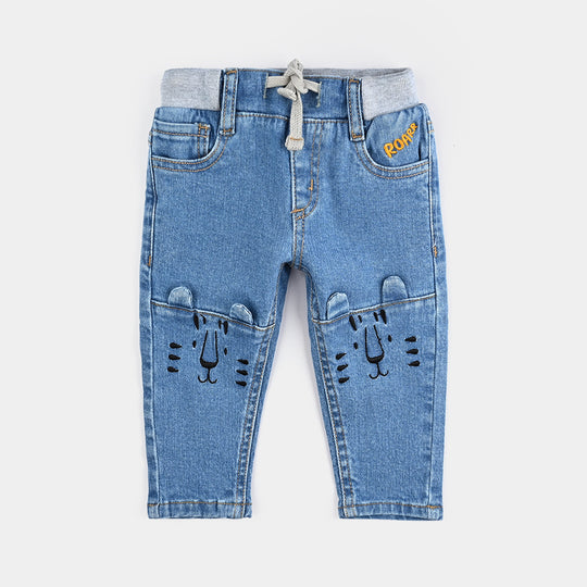 Infant Boys Denim rigid Pant Tiger Face-LT.Blue
