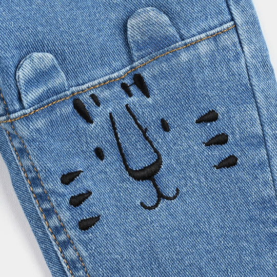 Infant Boys Denim rigid Pant Tiger Face-LT.Blue