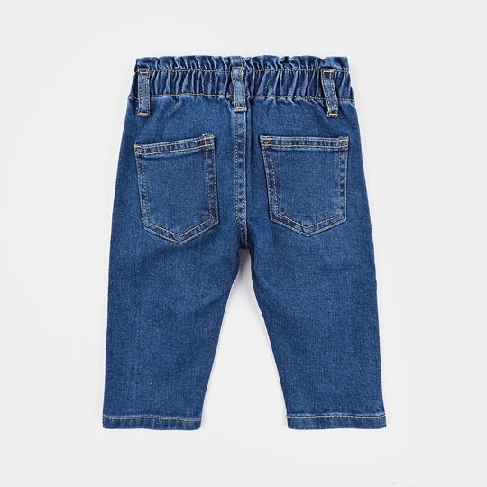 Infant Girls Denim rigid Pant-Mid Blue