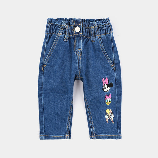 Infant Girls Denim rigid Pant-Mid Blue