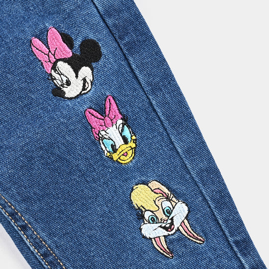 Infant Girls Denim rigid Pant-Mid Blue