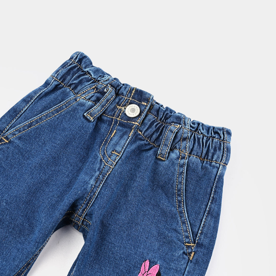 Infant Girls Denim rigid Pant-Mid Blue