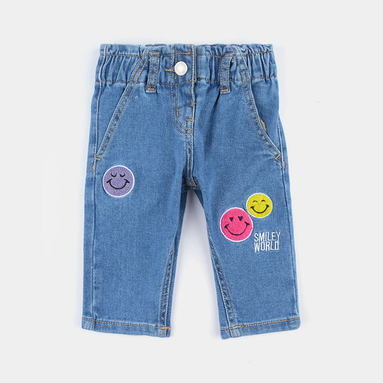 Infant Girls Denim rigid Pant Smiley World-LT.Blue