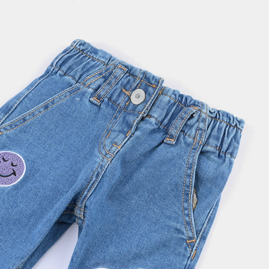 Infant Girls Denim rigid Pant Smiley World-LT.Blue