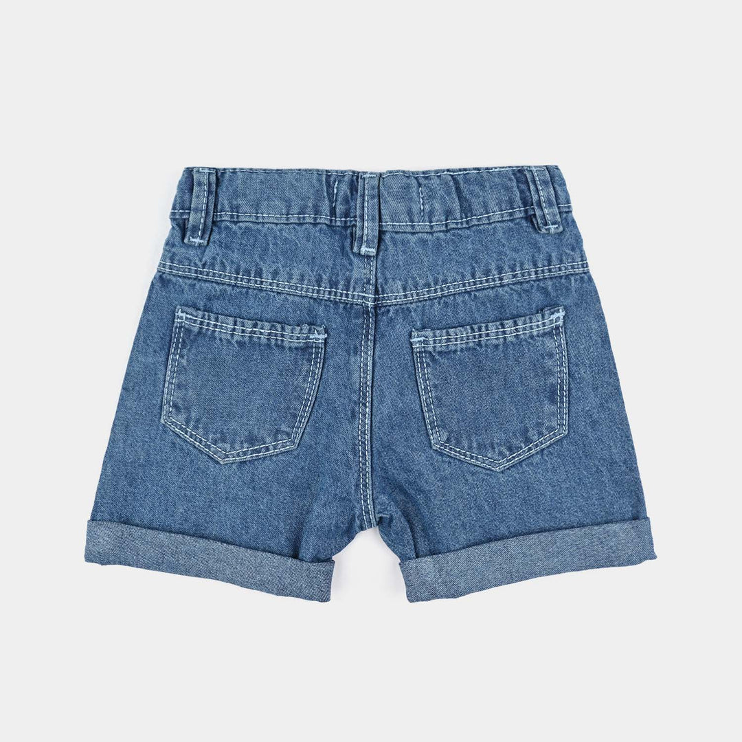 Infant Girls Denim rigid Short Happiness-Mid Blue