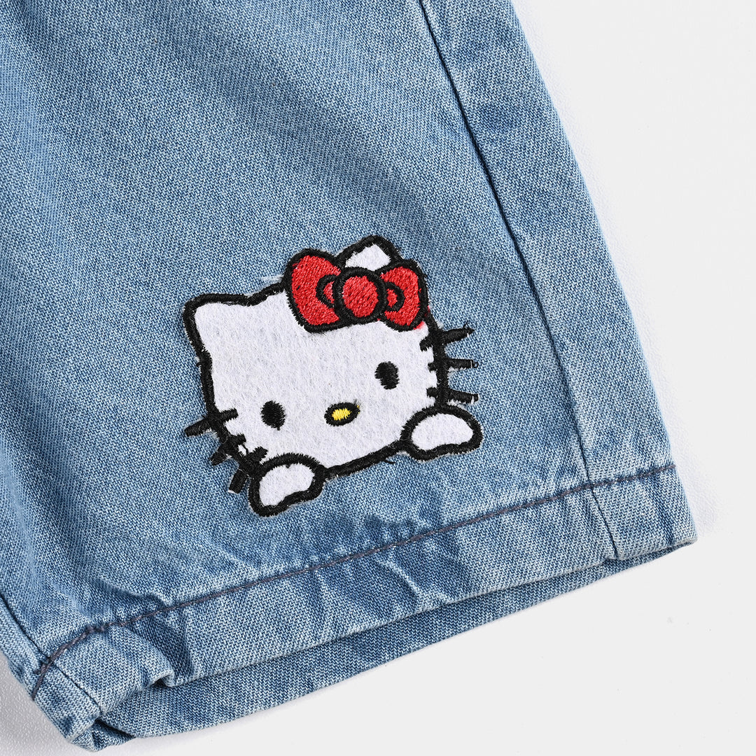 Infant Girls Denim Short-Mid Blue