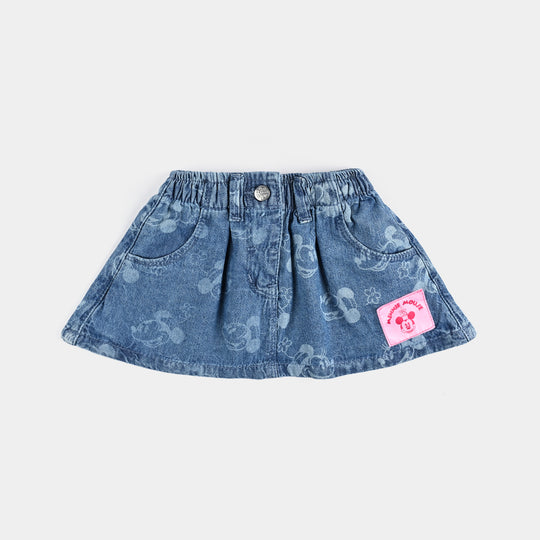 Infant Girls Denim Skirt-Mid Blue