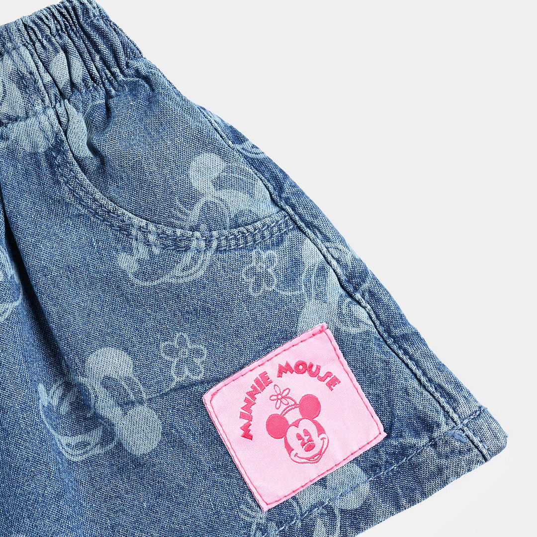 Infant Girls Denim Skirt-Mid Blue