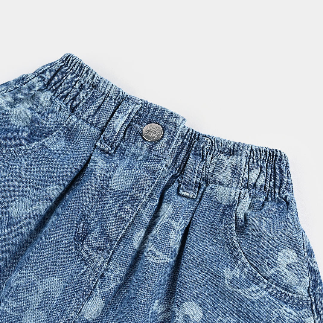 Infant Girls Denim Skirt-Mid Blue