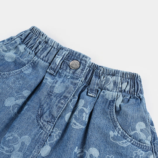 Infant Girls Denim Skirt-Mid Blue