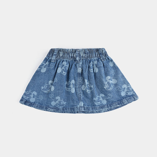 Infant Girls Denim Skirt-Mid Blue