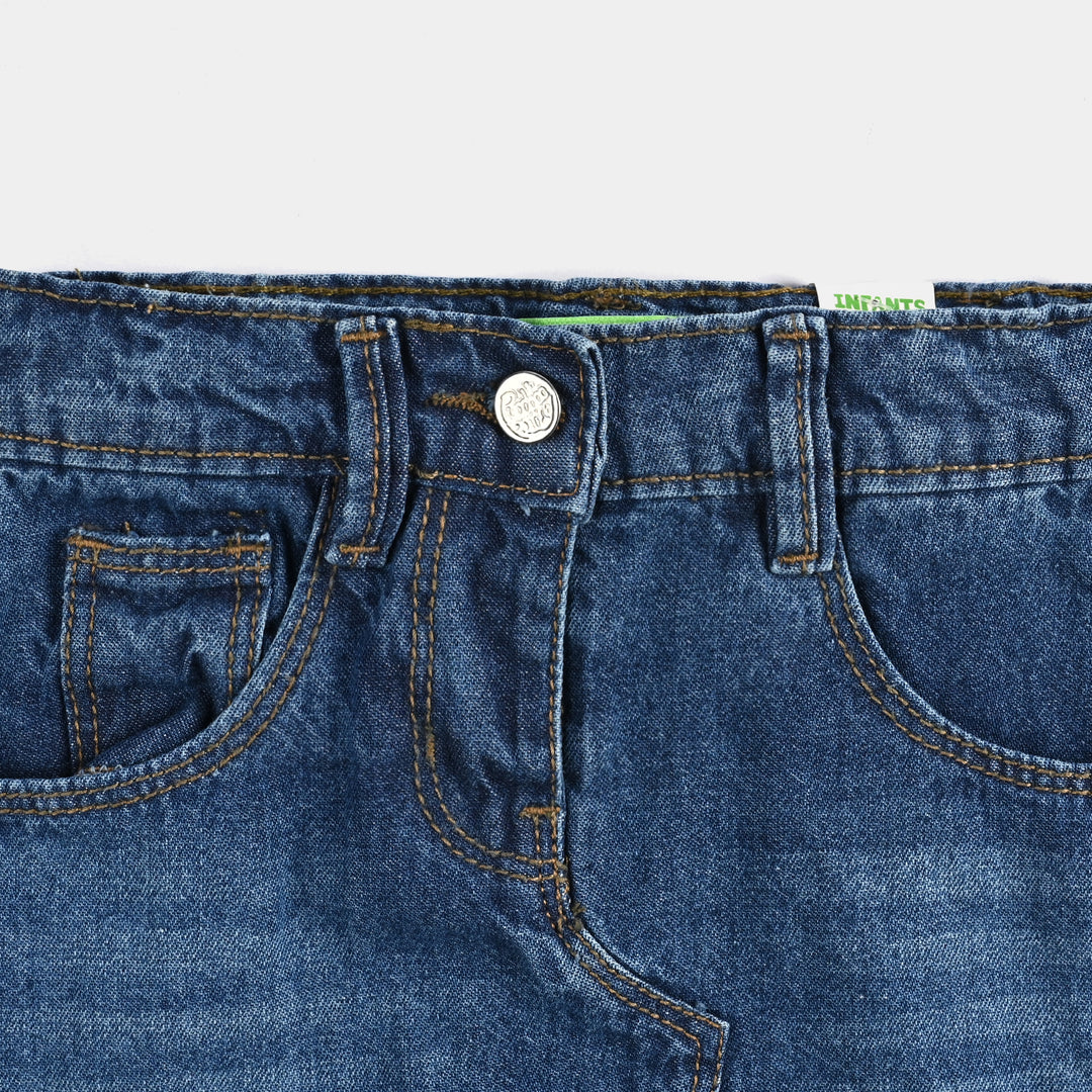 Infant Girls Denim rigid Skirt Basic-Mid.Blue