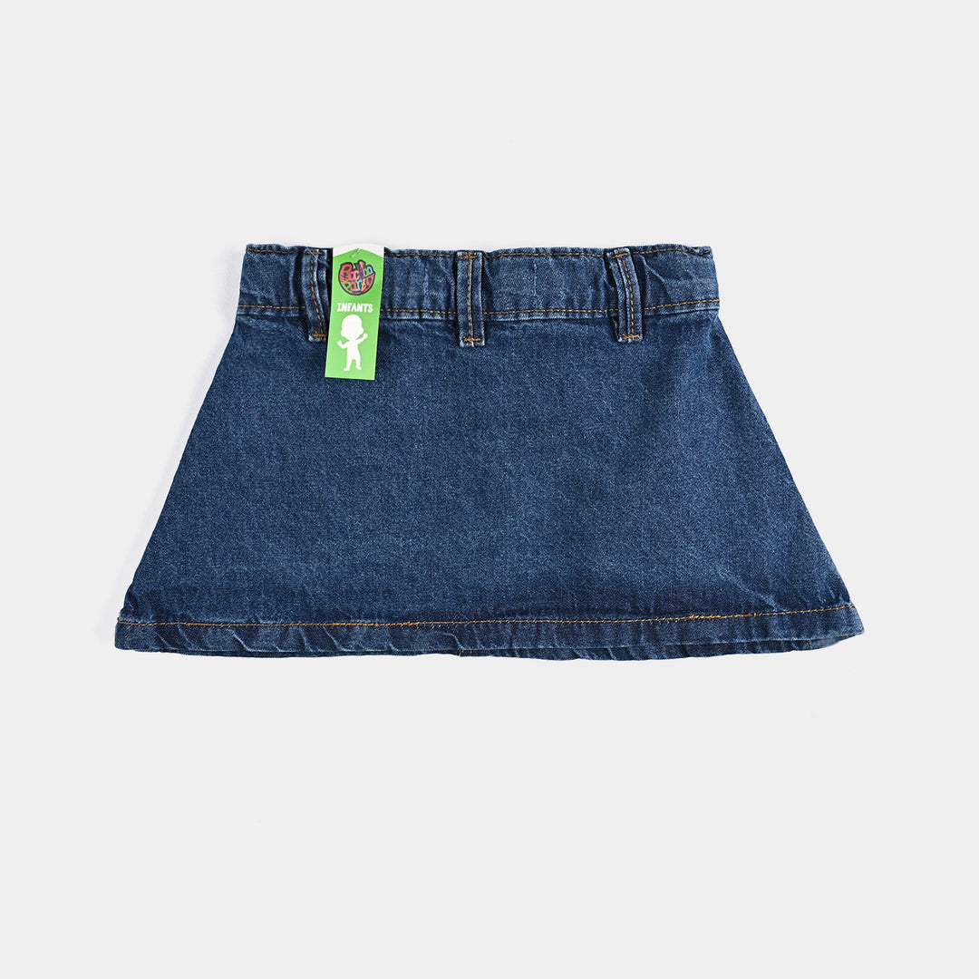 Infant Girls Denim rigid Skirt Basic-Mid.Blue