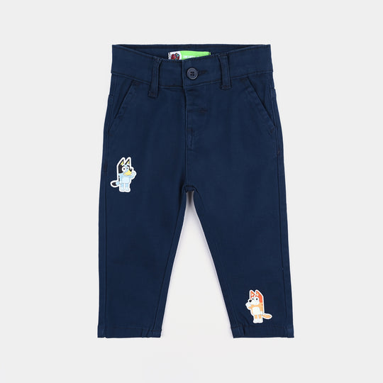 Infant Boys Cotton Twill Pant Bluey-Navy Blue