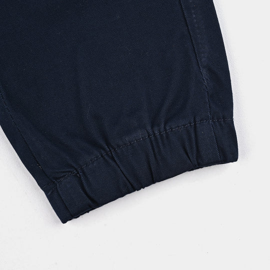 Infant Girls Cotton Twill Pant Cute Bunny-Navy Blue
