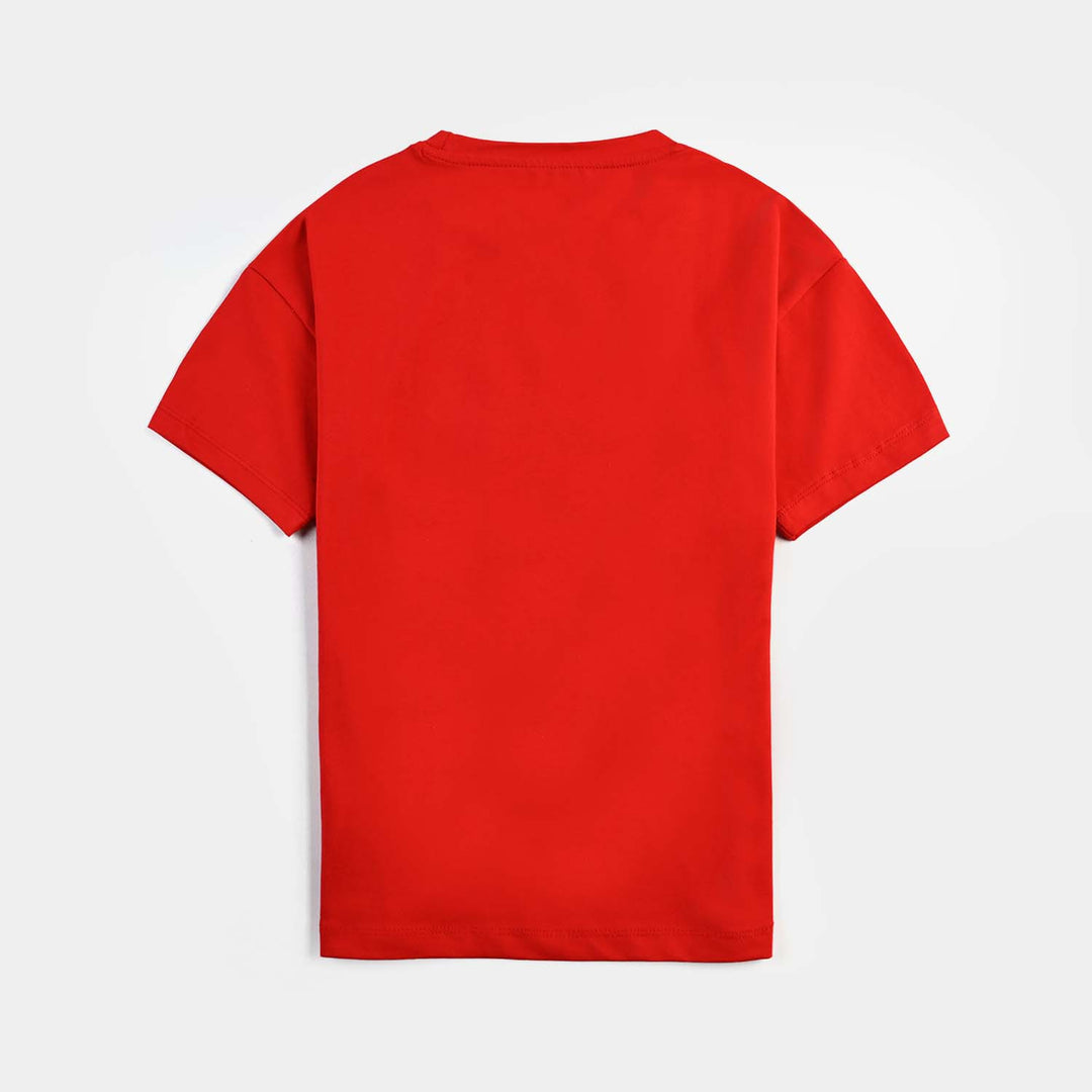 Girls Lycra Jersey T-Shirt H/S-Red