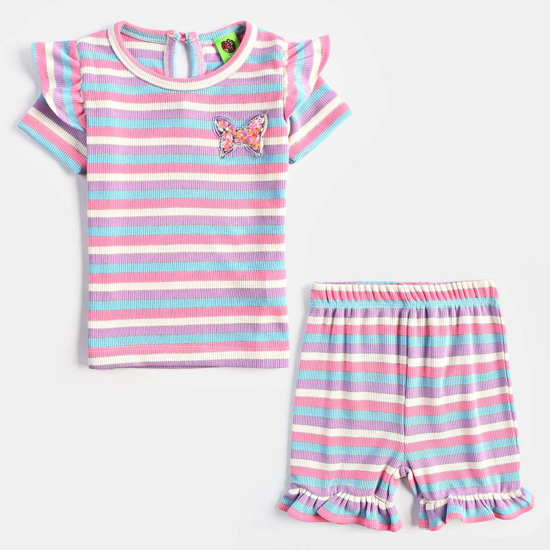 Infant Girls Rib 2PC Suit-Multi