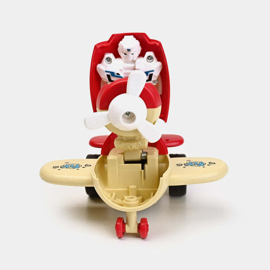 FRICTION TRANSFORM PLANE SMART VEHICLE TOY