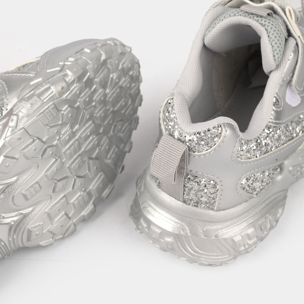 Girls Jogger 126-1-SILVER