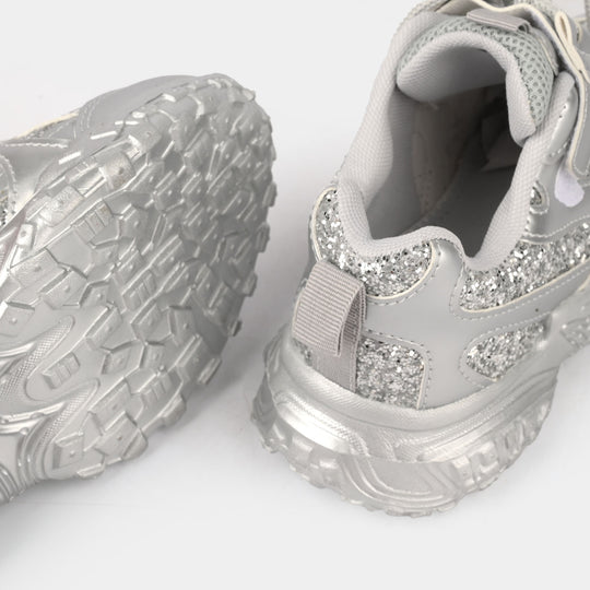 Girls Jogger 126-1-SILVER