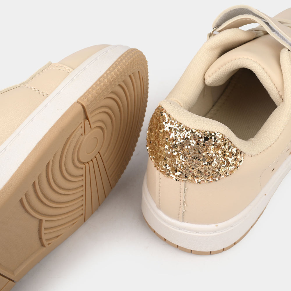 Girls Sneaker 126-3-Beige/Gold
