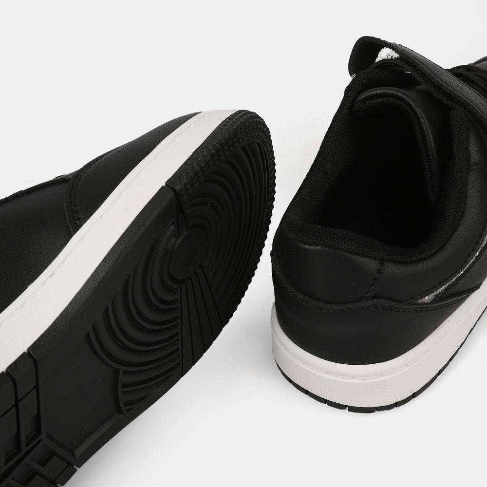 Girls Sneakers 126-6-Black/Silver