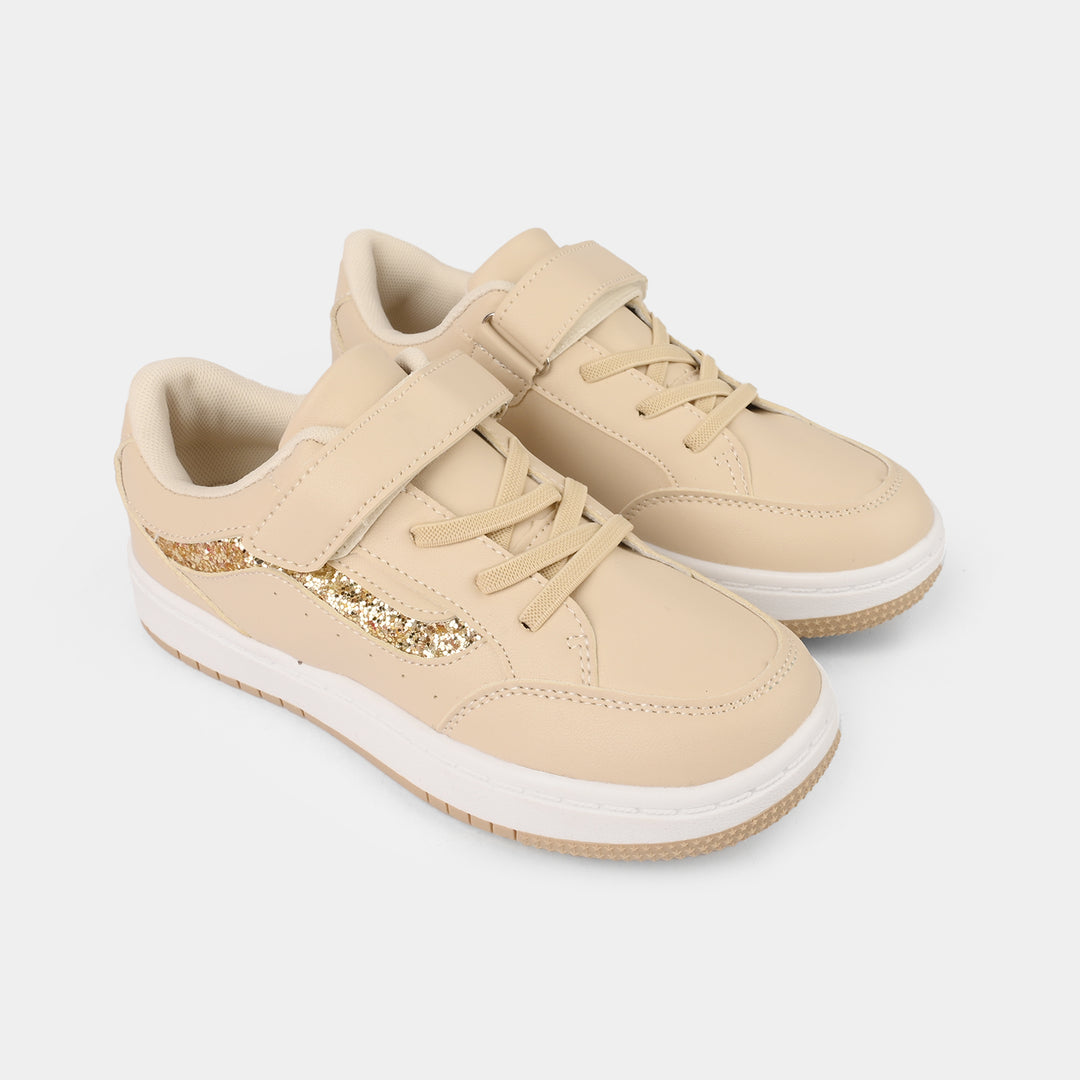 Girls Sneakers 126-6-Beige/Gold