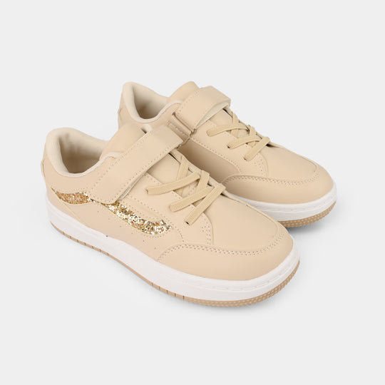 Girls Sneakers 126-6-Beige/Gold