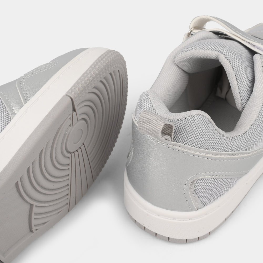 Girls Sneakers 126-12-Silver/Grey