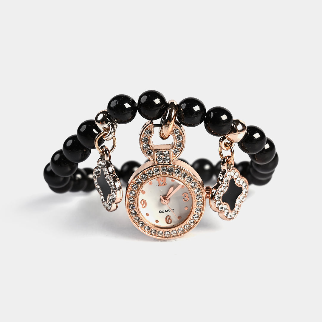 Stylish Pearl Bracelet Watch for Girls