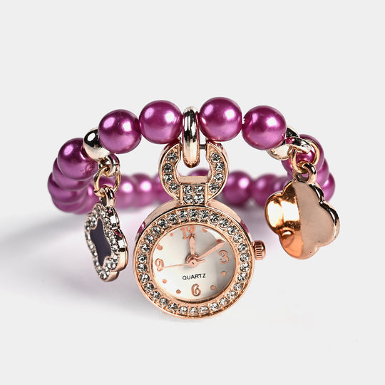 Stylish Pearl Bracelet Watch for Girls