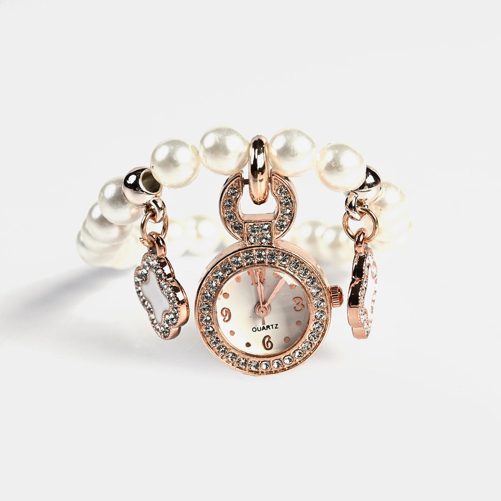 Stylish Pearl Bracelet Watch for Girls