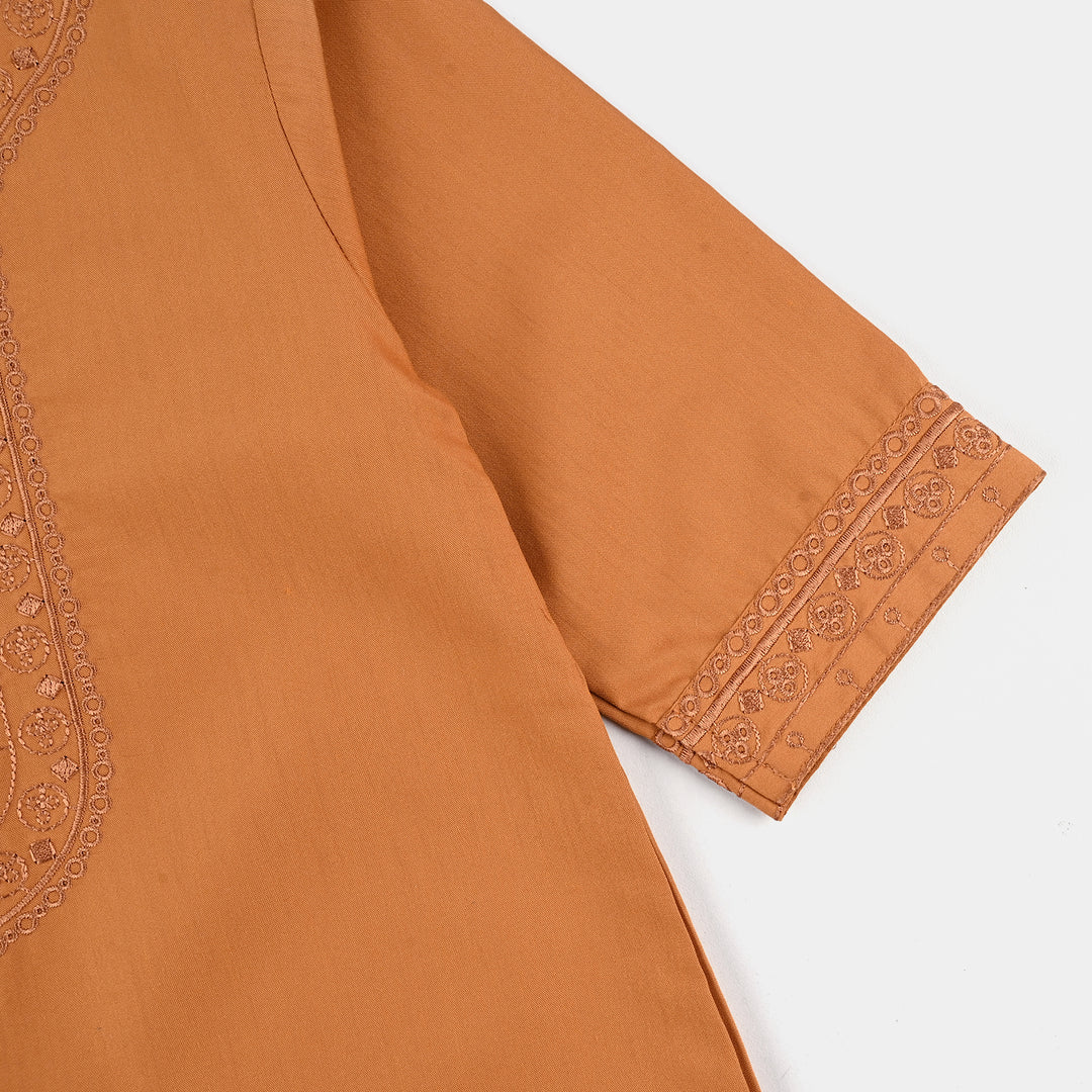 Infant Boys Poly Viscose Romper Dessert Kandora-Mustard