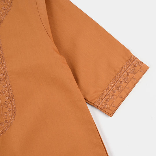Infant Boys Poly Viscose Romper Dessert Kandora-Mustard