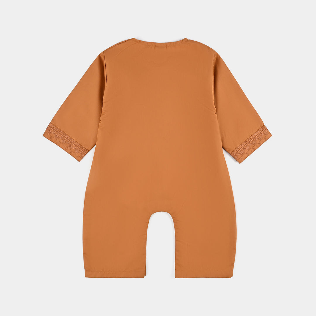 Infant Boys Poly Viscose Romper Dessert Kandora-Mustard