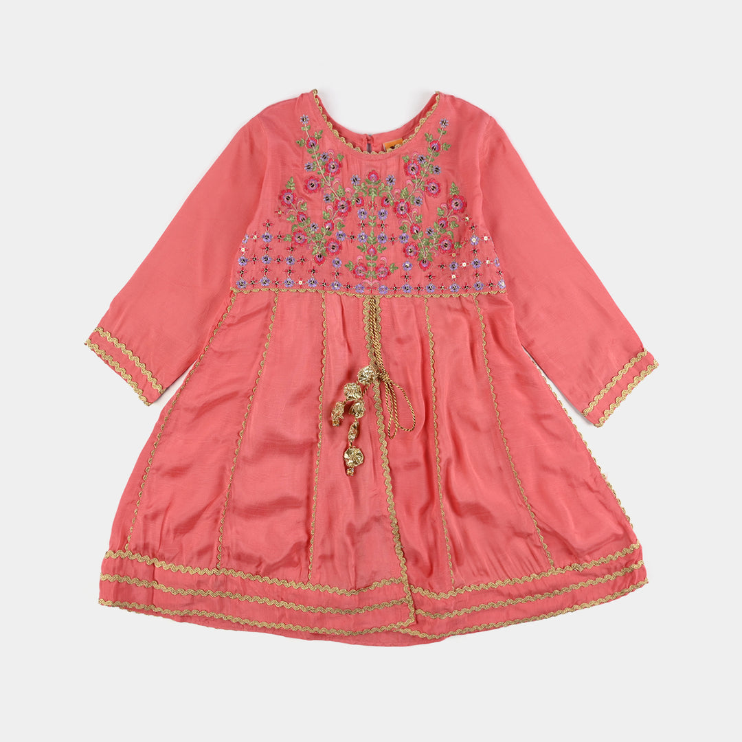 Girls Raw Silk 4Pcs Rashk-E- Chaman-Paradise Pink