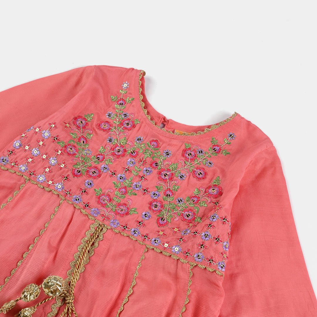 Girls Raw Silk 4Pcs Rashk-E- Chaman-Paradise Pink