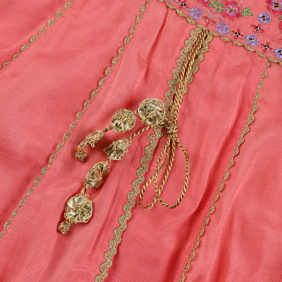 Girls Raw Silk 4Pcs Rashk-E- Chaman-Paradise Pink