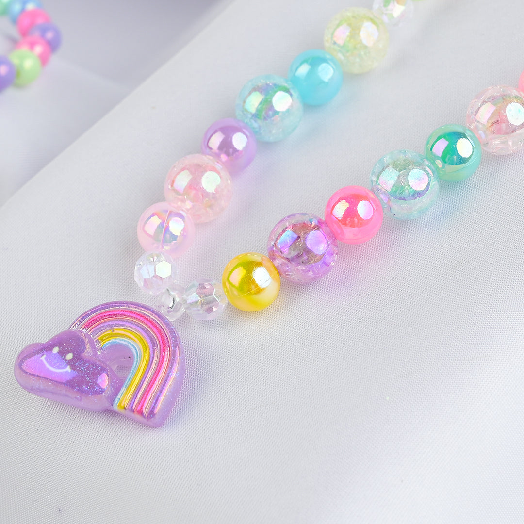 GIRLS CHARM BEADED NECKLACE & BRACELET