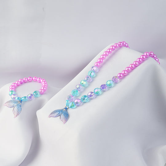 GIRLS CHARM BEADED NECKLACE & BRACELET